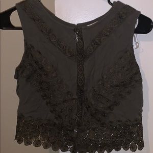 SELF ESTEEM olive green crop top blouse